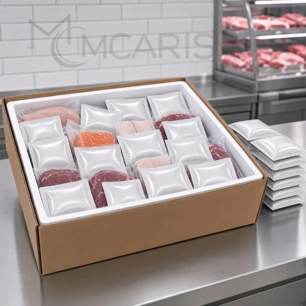 20'li Buz Jeli Soğutucu Paket Seti - Soft Ice Pack Jel Buz Torbası (Gümüş Beyaz) - Görsel 2