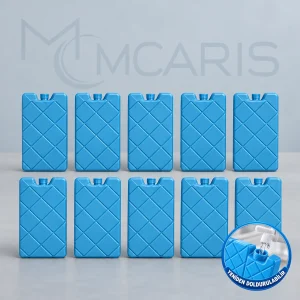 10'lu Doldurulabilir Buz Aküsü Seti - Dondurucu Buz Kasedi Ice Box Soğutucu Blok (Mavi)