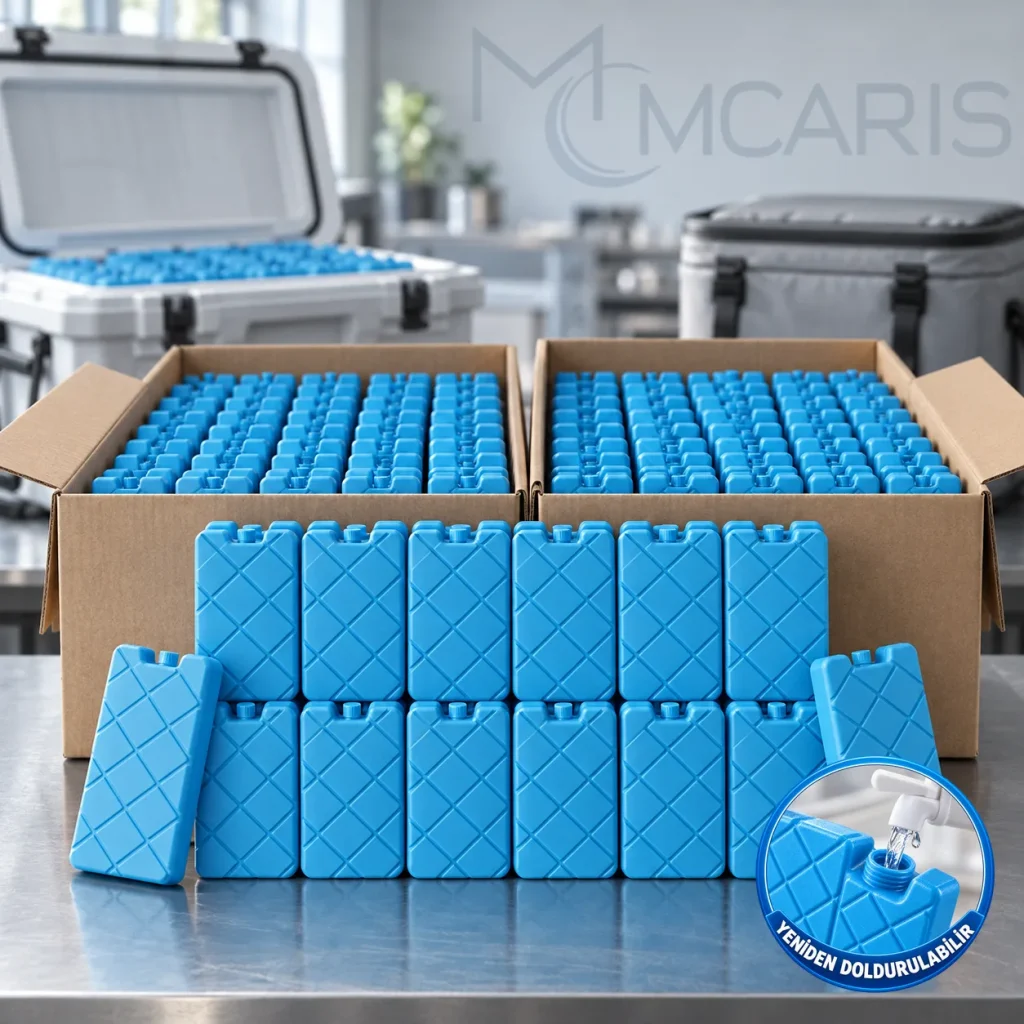 100'lü Doldurulabilir Buz Aküsü Seti - Dondurucu Buz Kasedi Ice Box Soğutucu Blok (Mavi)