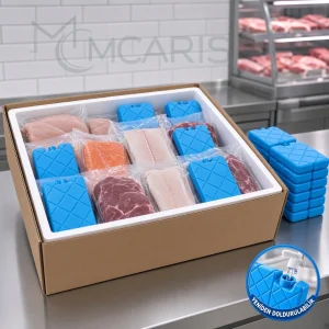 20'li Doldurulabilir Buz Aküsü Seti - Dondurucu Buz Kasedi Ice Box Soğutucu Blok (Mavi)