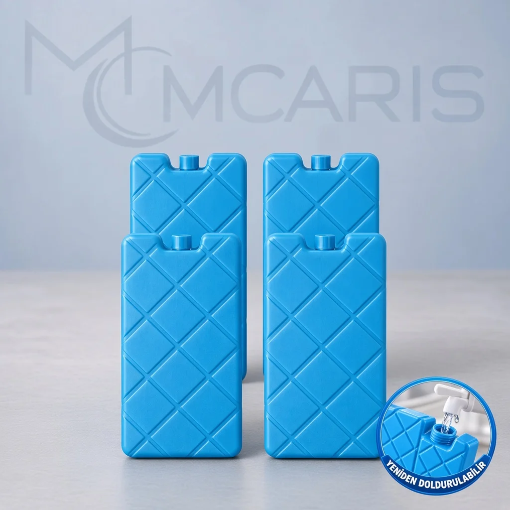 mavi-doldurulabilir-buz-akusu-4-adet-katalog 4'lü Doldurulabilir Buz Aküsü Seti - Dondurucu Buz Kasedi Ice Box Soğutucu Blok (Mavi)
