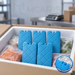 5'li Doldurulabilir Buz Aküsü Seti - Dondurucu Buz Kasedi Ice Box Soğutucu Blok (Mavi)