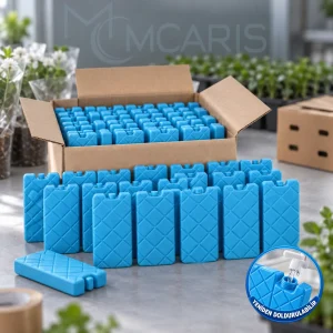 50'li Doldurulabilir Buz Aküsü Seti - Dondurucu Buz Kasedi Ice Box Soğutucu Blok (Mavi)
