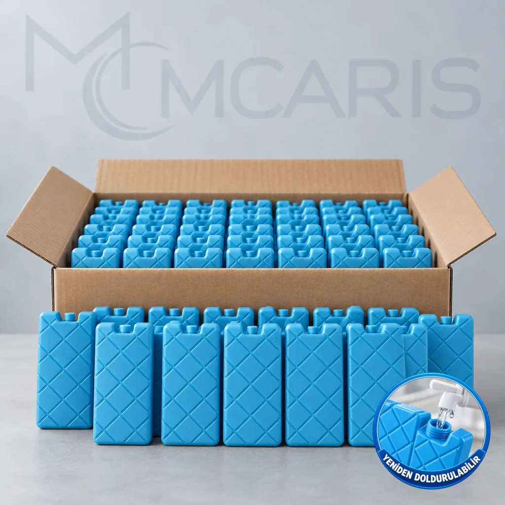 50'li Doldurulabilir Buz Aküsü Seti - Dondurucu Buz Kasedi Ice Box Soğutucu Blok (Mavi)