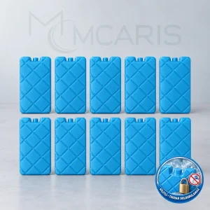 10'lu Kilitli Buz Aküsü Seti - Dondurucu Buz Kasedi Ice Box Soğutucu Blok (Mavi)