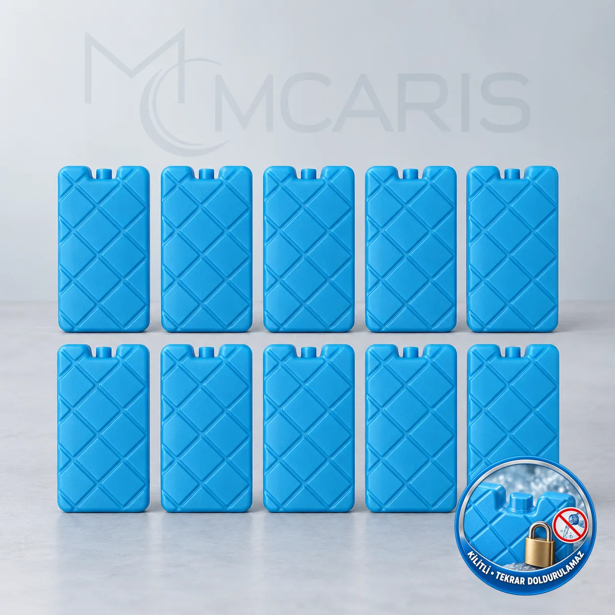 mavi-kilitli-buz-akusu-10-adet-katalog 10'lu Kilitli Buz Aküsü Seti - Dondurucu Buz Kasedi Ice Box Soğutucu Blok (Mavi)
