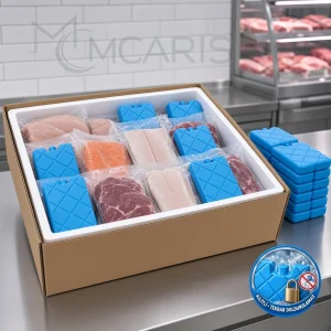 20'li Kilitli Buz Aküsü Seti - Dondurucu Buz Kasedi Ice Box Soğutucu Blok (Mavi)
