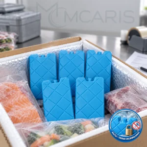 5'li Kilitli Buz Aküsü Seti - Dondurucu Buz Kasedi Ice Box Soğutucu Blok (Mavi)