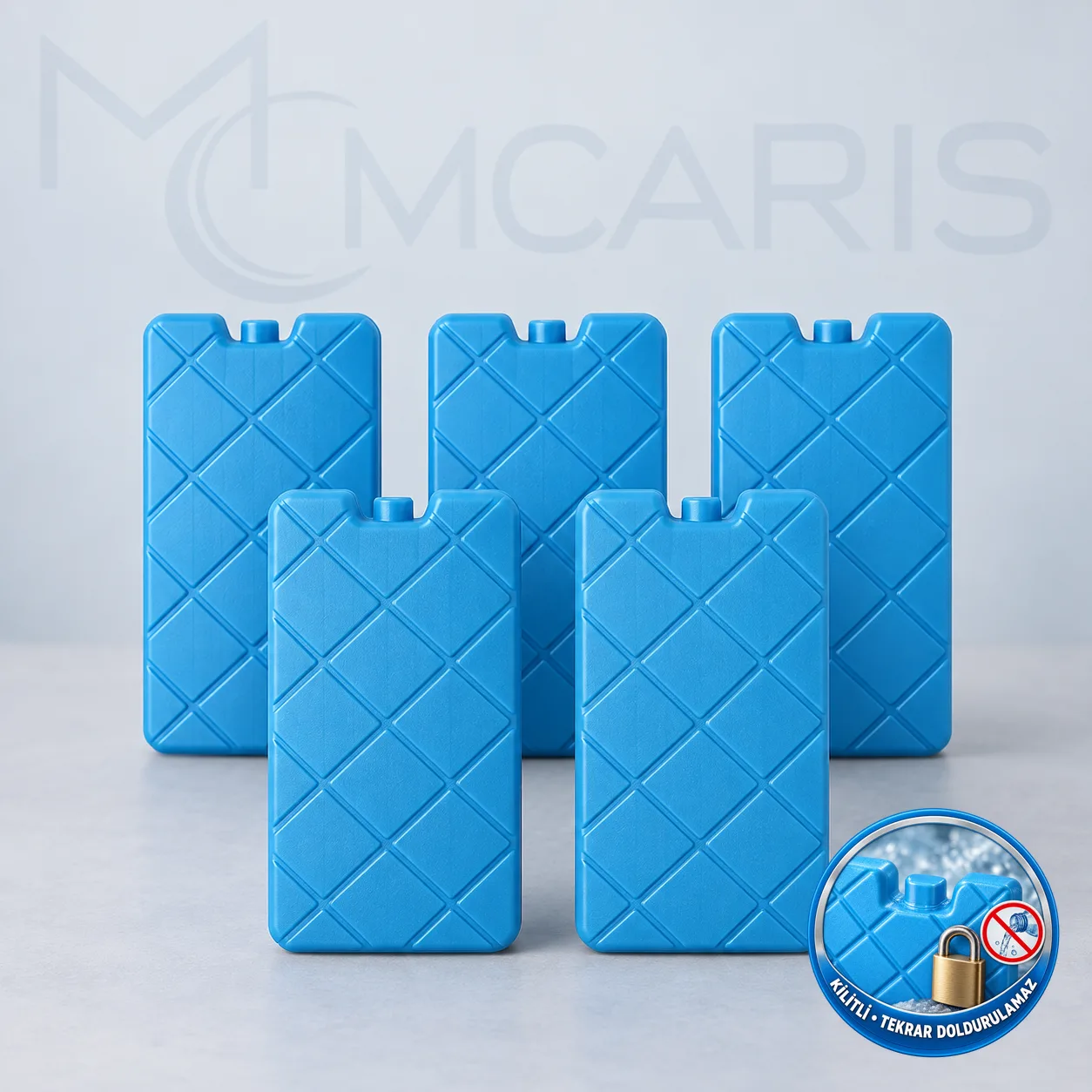 mavi-kilitli-buz-akusu-5-adet-katalog 5'li Kilitli Buz Aküsü Seti - Dondurucu Buz Kasedi Ice Box Soğutucu Blok (Mavi)